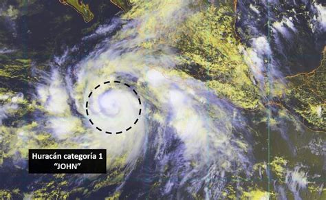 Huracán John alcanza categoría 1 y afecta Baja California Sur. Vientos de 120 km/h y condiciones marítimas peligrosas. Mantente informado y sigue indicaciones de Protección Civil.