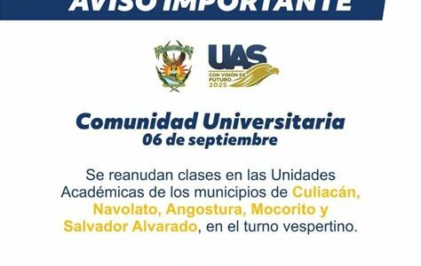 La UAS reanudó clases presenciales, menos en Culiacán debido a la violencia. Continuarán las clases a distancia para garantizar la seguridad de los estudiantes.