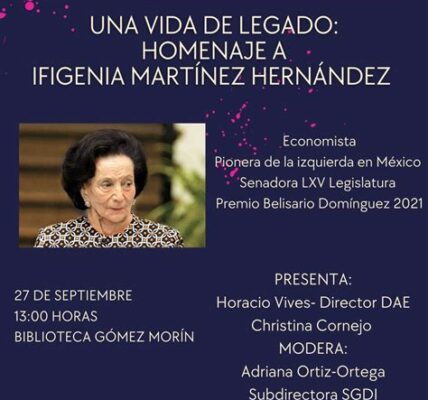 Ifigenia Martínez: pionera en economía y política, dejó un legado que transformó instituciones y seguirá inspirando a futuras generaciones en México.