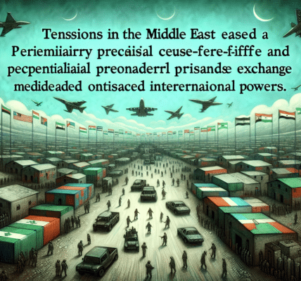 Tensiones en Medio Oriente se alivian con un cese al fuego preliminar y posible intercambio de prisioneros, mediado por potencias internacionales. Optimismo cauteloso predomina.