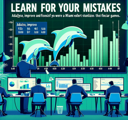 Aprende de los errores: analiza tus finanzas como los Delfines de Miami analizan su juego. Ajusta, mejora y persiste para alcanzar tus metas financieras.
