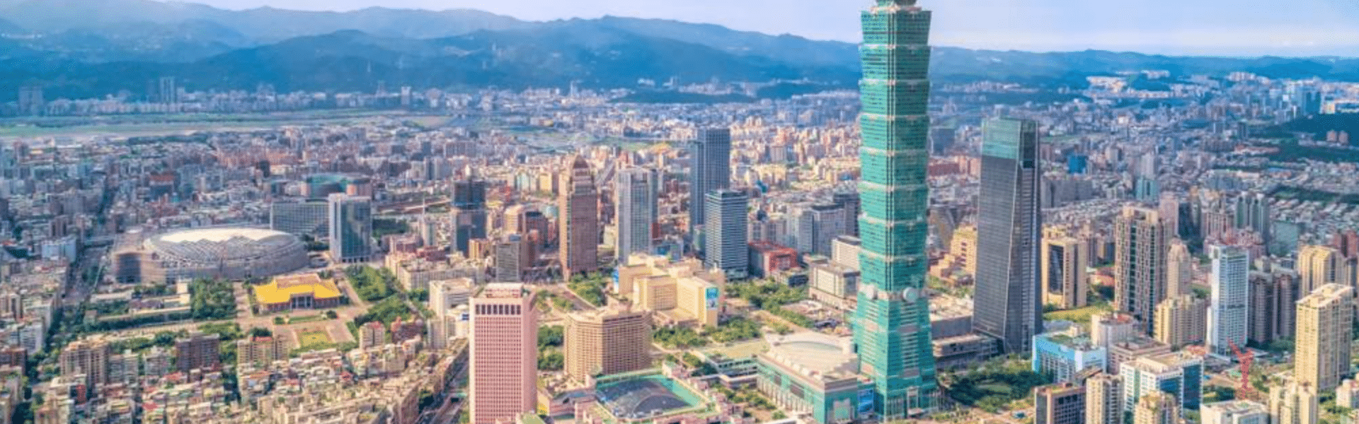 La ciudad de Taipei desde una perspectiva aérea.